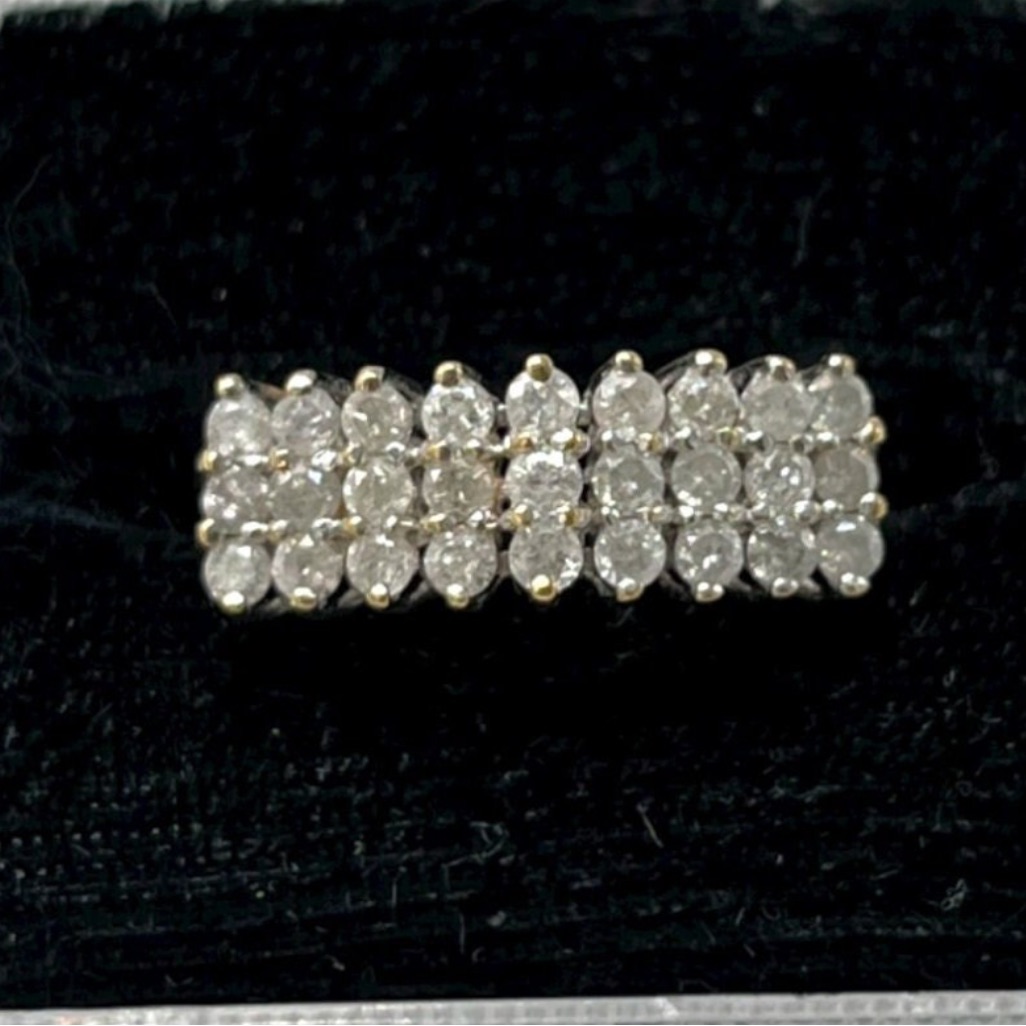 14k Diamond Cluster Ring Vintage Size 9